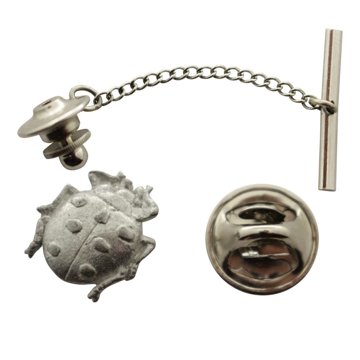 Ladybug Tie Tack ~ Antiqued Pewter ~ Tie Tack or Pin ~ Sarah's Treats & Treasures